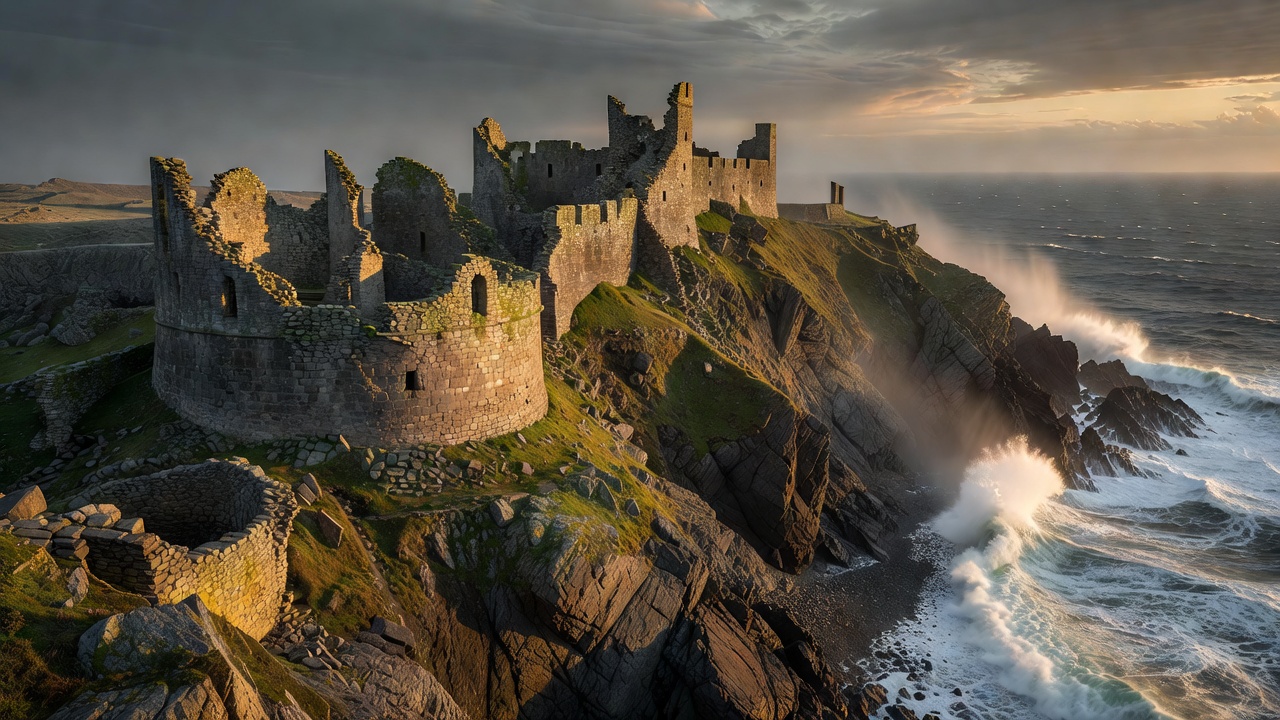 Ancient coastal fortress ruins